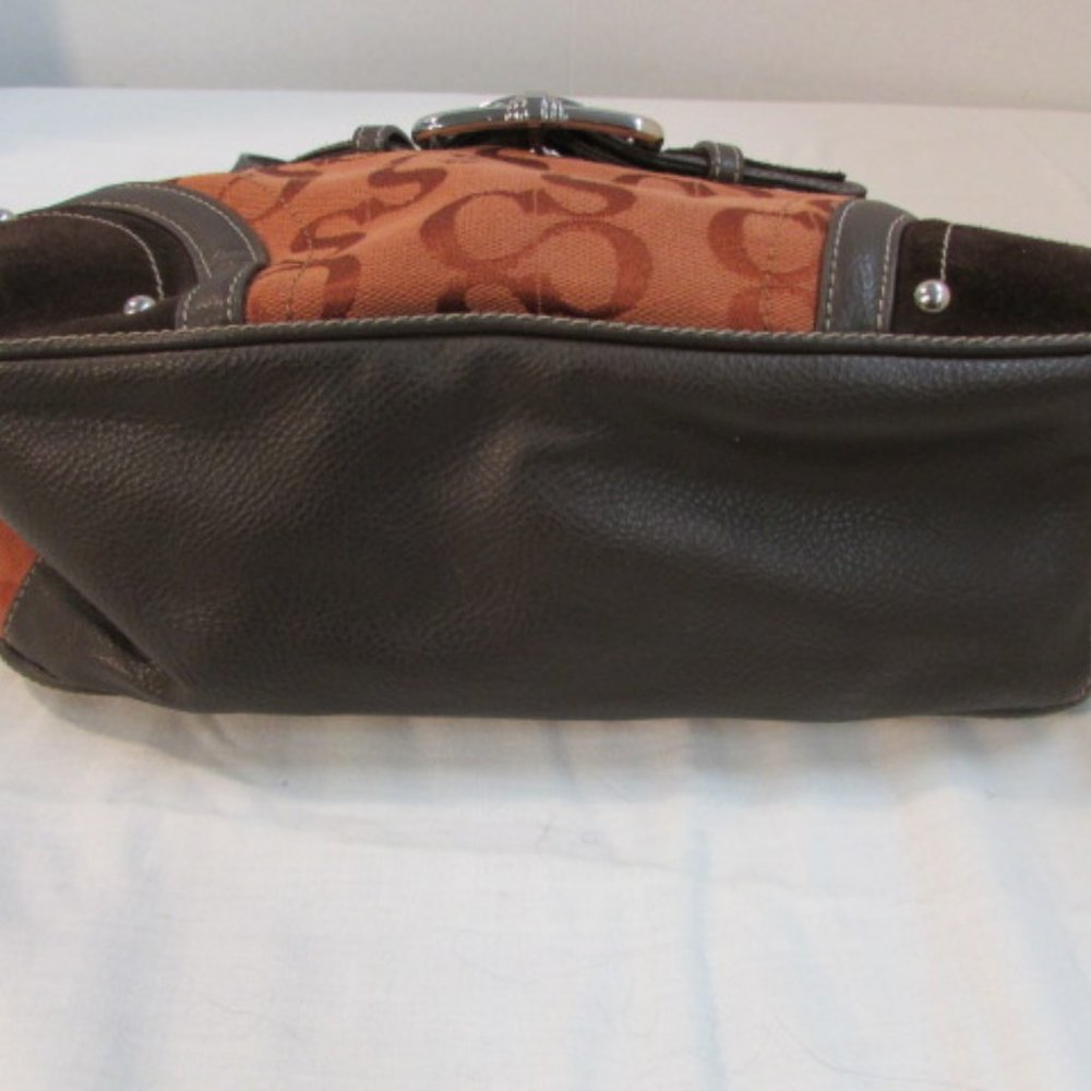 Sophia Caperelli Rust-Brown Canvas Shoulder Bag - Picture 6 of 10